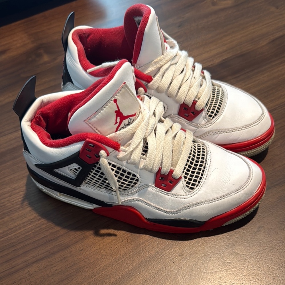 Jordan Men's White and Red Sneakers
